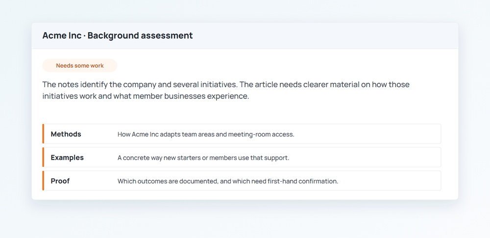An ARI assessment checking Background substance, methods, examples and proof