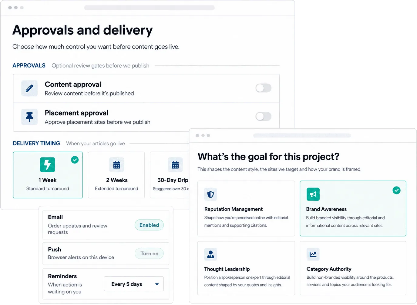 Rank Engine workflow controls and delivery management