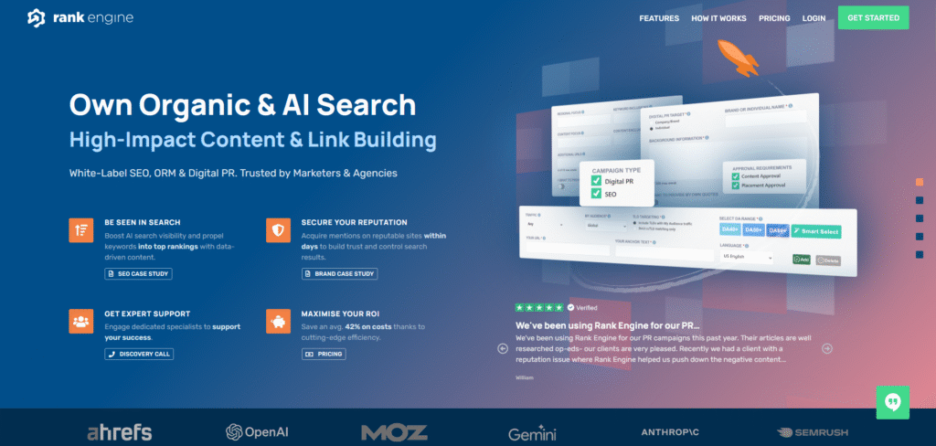 Rank Engine website screenshot